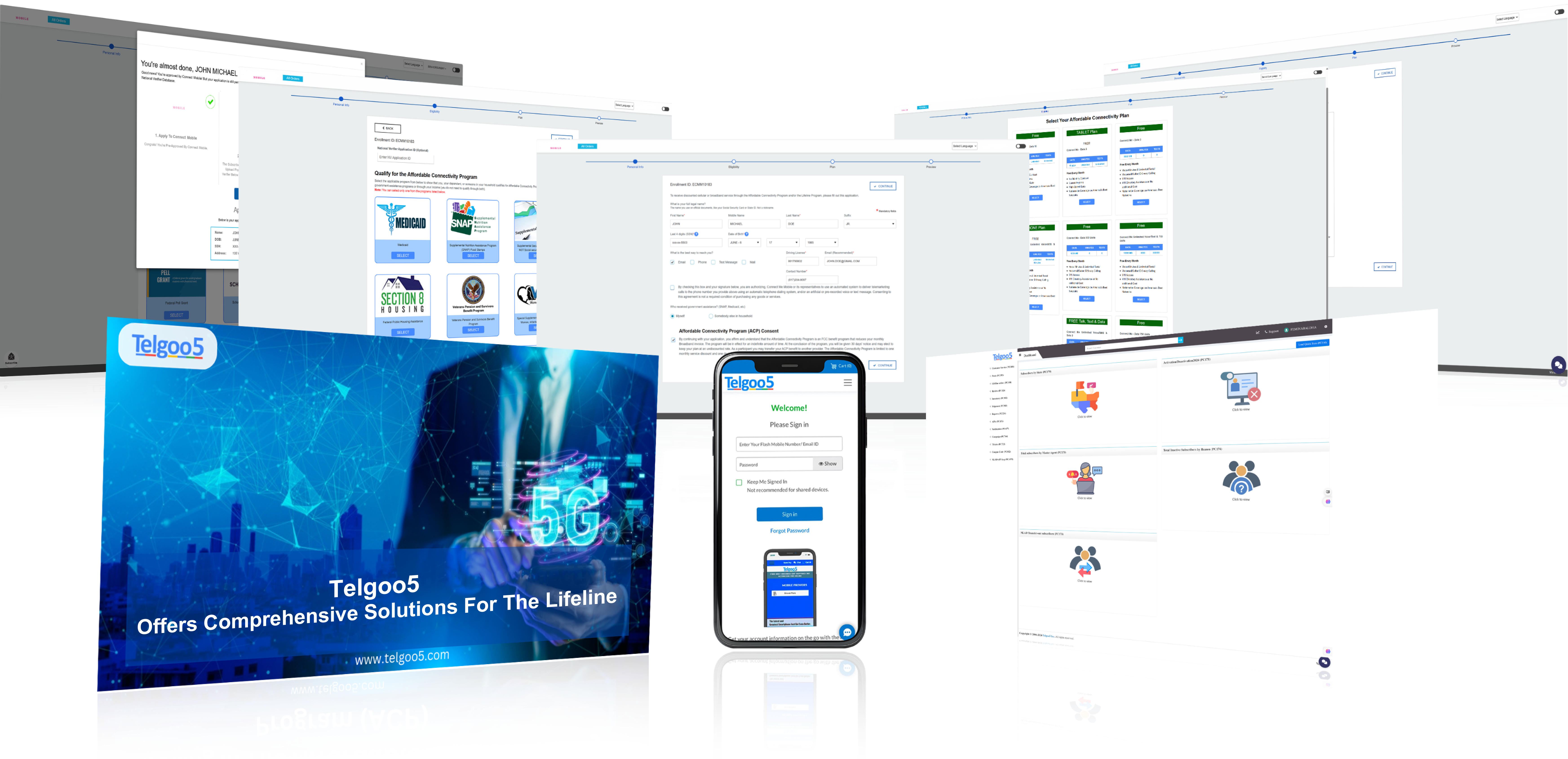 Telgoo5 Lifeline enrollment and dashboard solutions